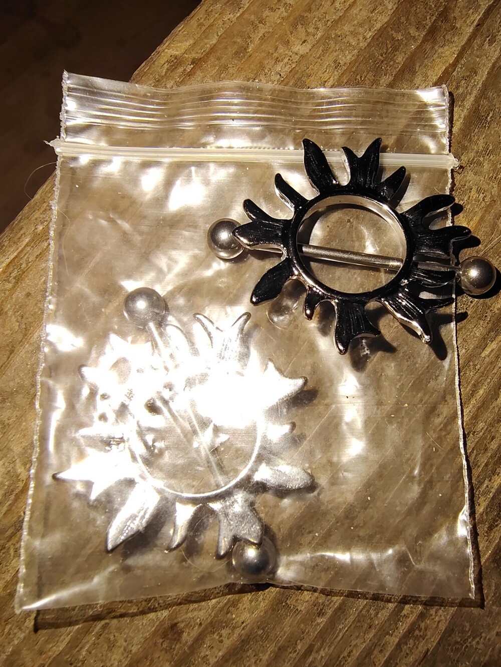 Illuminating Sun Nipple Shields Barbell Pair/ 14 Gauge/ See Info